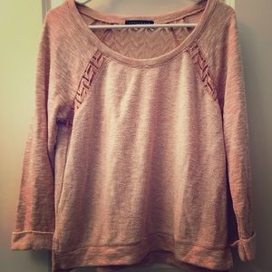 Light sweater with lace pattern